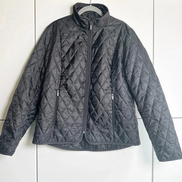 Lands’ End Women’s Quilted Insulated Jacket Size Medium Black Lightweight - Picture 1 of 9